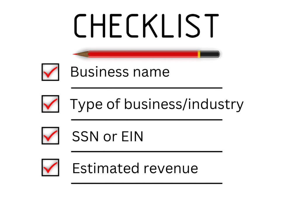 Checklist of documentation needed business credit card application